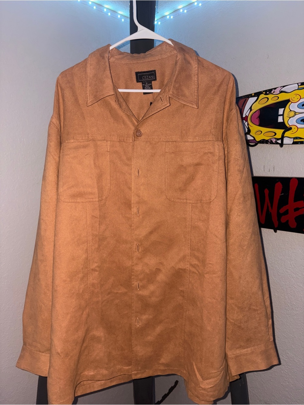 Cezann Mens Suede Shirt Jacket - Tan